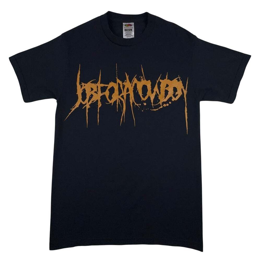 Vintage 2000s Job for a Cowboy Gold Logo Deathcore Band T-Shirt OG Print Mens S